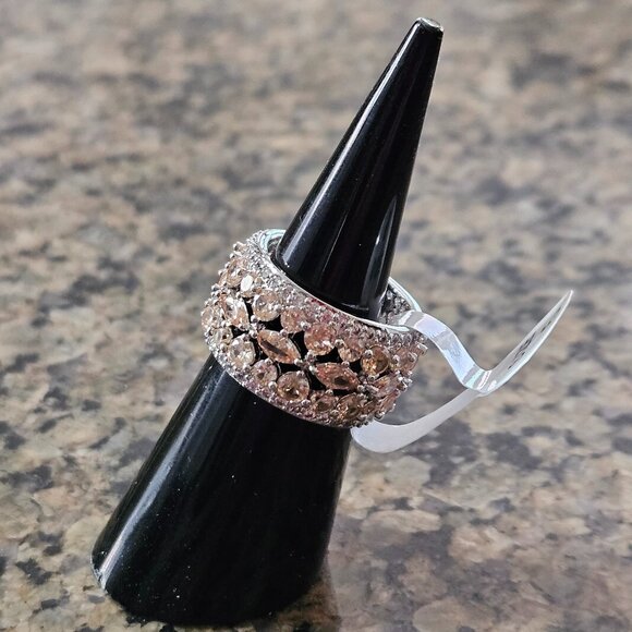 Bomb Party RG91167 "Beautifully Blooming" Smokey Topaz Cubic Zirconia Sz 5 - Picture 4 of 5